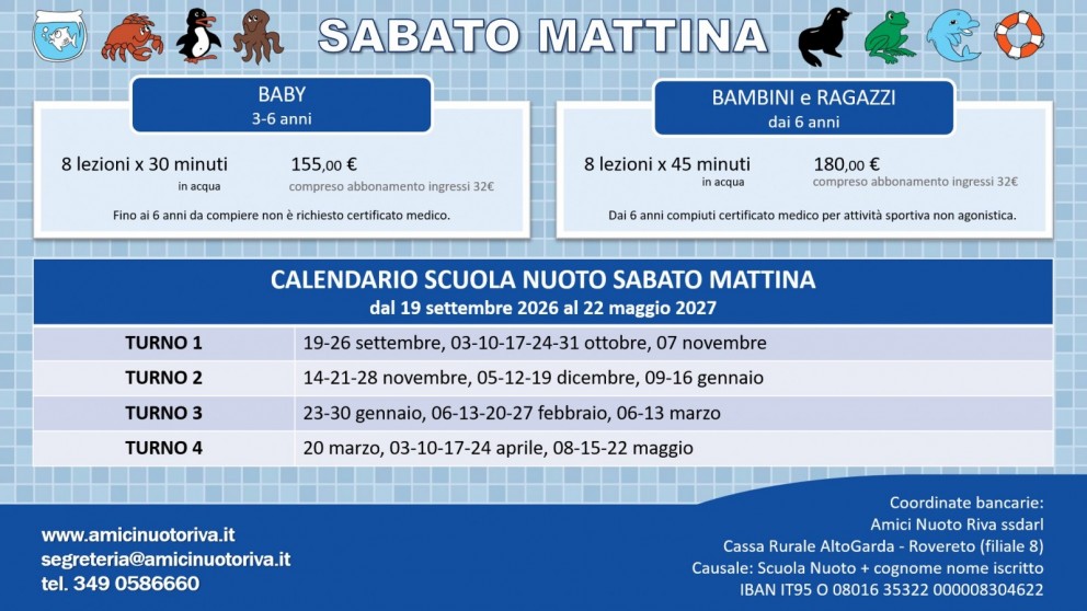 Scuola nuoto 2026/2027 amici nuoto riva SABATO