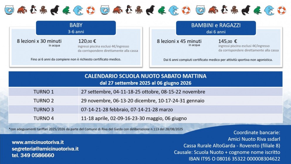 Scuola nuoto amici nuoto riva 2025/2026 SABATO
