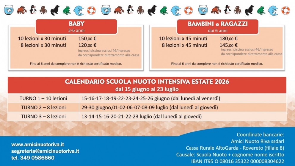 Scuola nuoto amici nuoto riva ESTATE 2026