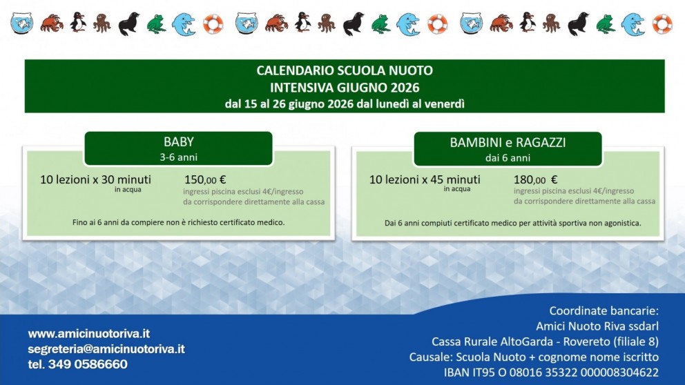 Scuola nuoto amici nuoto riva GIUGNO 2026